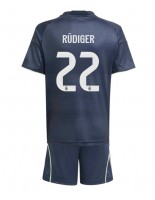 Real Madrid Antonio Rudiger #22 Bortedraktsett Barn 2025-26 Korte ermer (+ bukser)